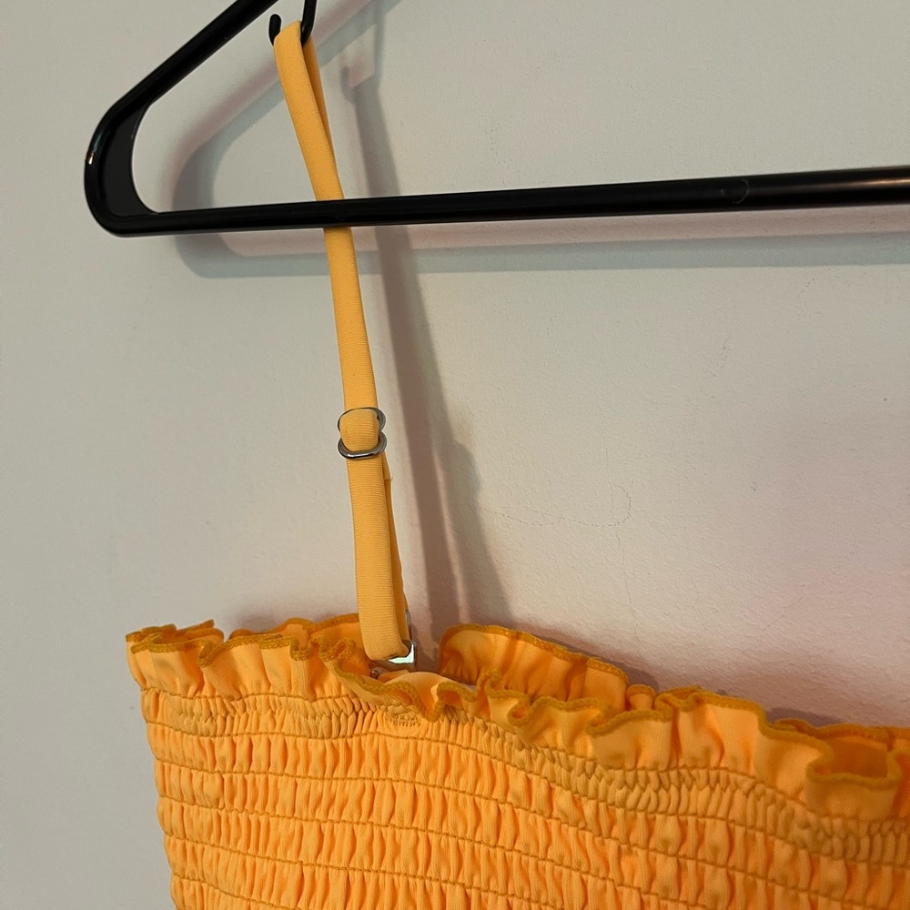 Yellow Ruffle Crop Bikini Top - Picture 7 of 12